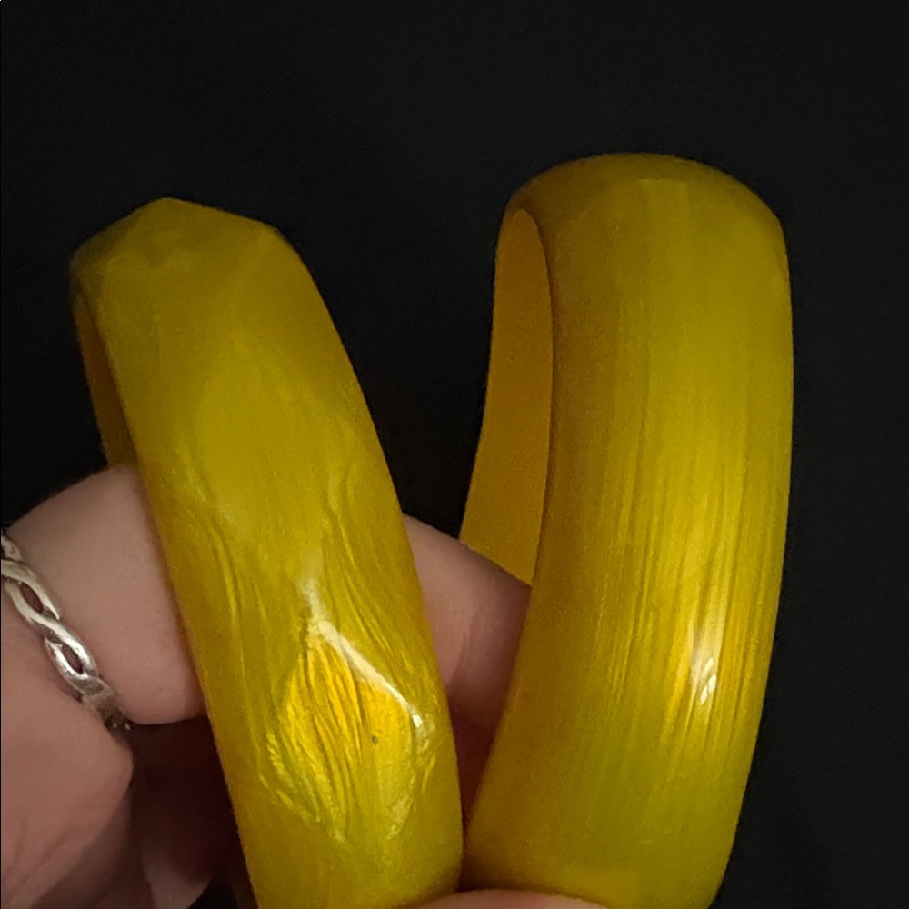 Yellow Bangle Bracelets - Picture 2 of 5